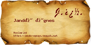 Jandó Ágnes névjegykártya